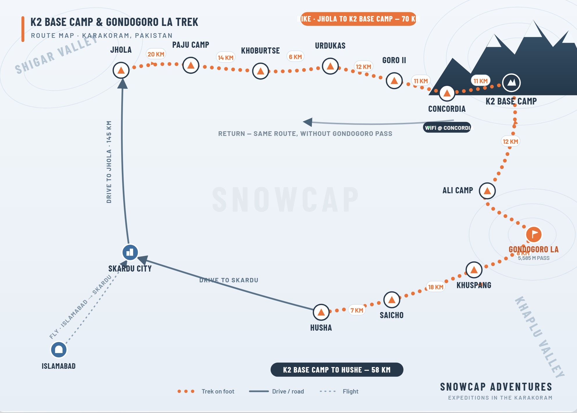 K2 Gondogoro La Trek Map